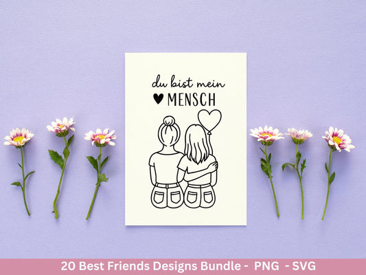 Beste Freundin Plotterdatei Bundle – Freundschaft Sprüche & Mädels Motive | Deutsche Freundschaft SVG | Schwester Geschenk Cricut Laserdatei