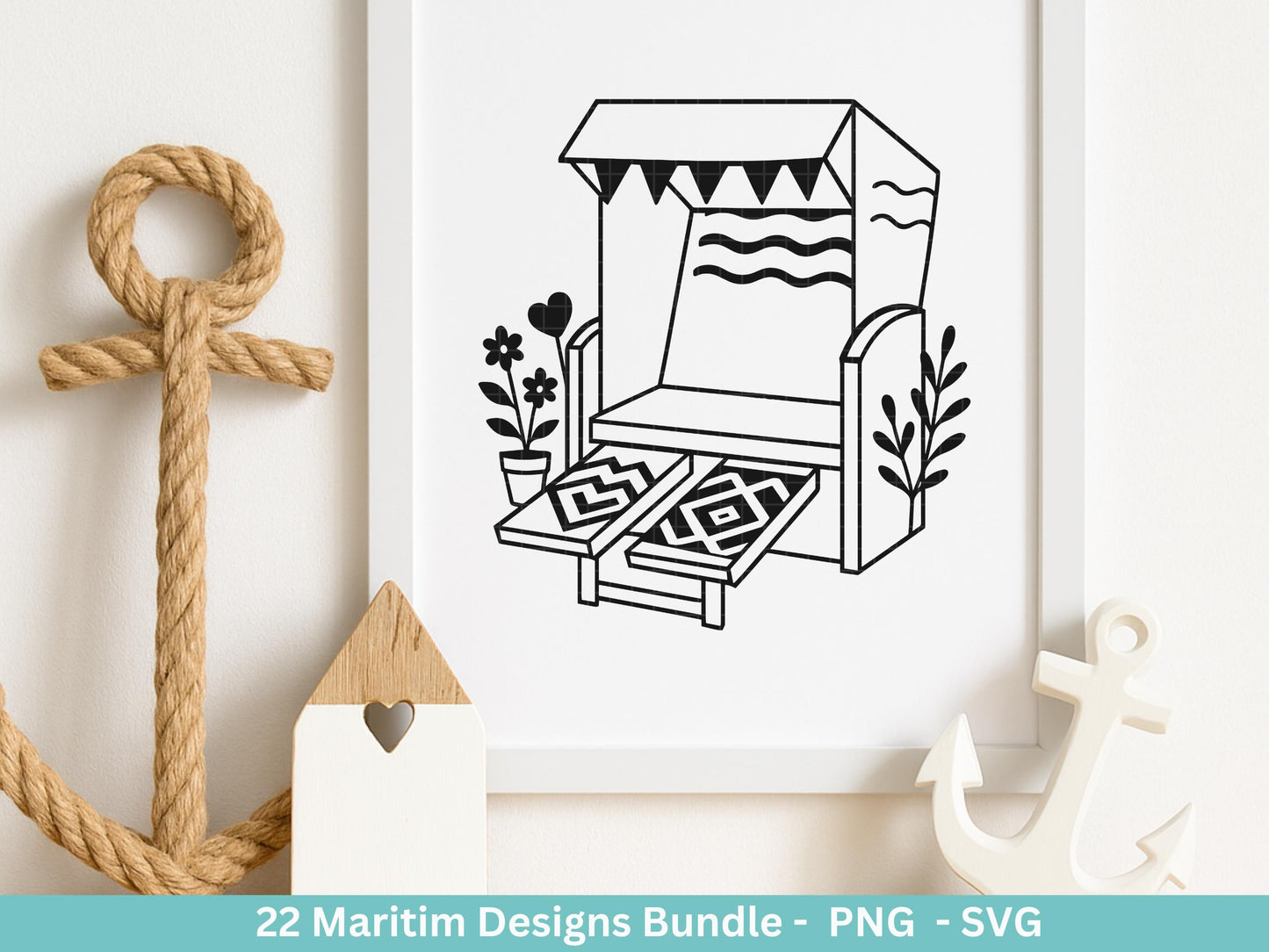 Maritim Plotterdatei Bundle – Strandkorb Sprüche & Meerliebe Designs | Nordsee Ostsee SVG | Moin Küstenkind Anker Cricut Laserdatei Meerzeit