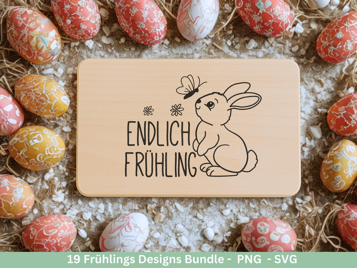 Frühling Plotterdatei Bundle – Hallo Frühling Sprüche Blumen Hase | Deutsche Frühling SVG Designs | Frühlingszauber Motive Cricut Laserdatei