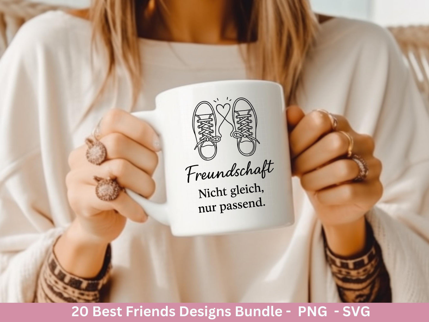 Beste Freundin Plotterdatei Bundle – Freundschaft Sprüche & Mädels Motive | Deutsche Freundschaft SVG | Schwester Geschenk Cricut Laserdatei