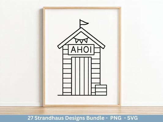 Strandhaus Plotterdatei Bundle – Maritime Strandhäuser & Küstenmotive | Meer SVG Designs | Nordsee Ostsee | Cricut Silhouette Laserdatei