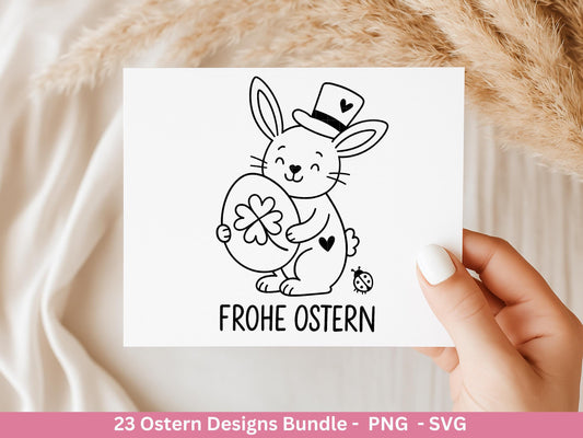 Ostern Plotterdatei Bundle – Hasen & Eier Motive | Frohe Ostern Sprüche SVG | Oster Deko | Geschenk | Laserdatei Frühling Deutsch Basteln