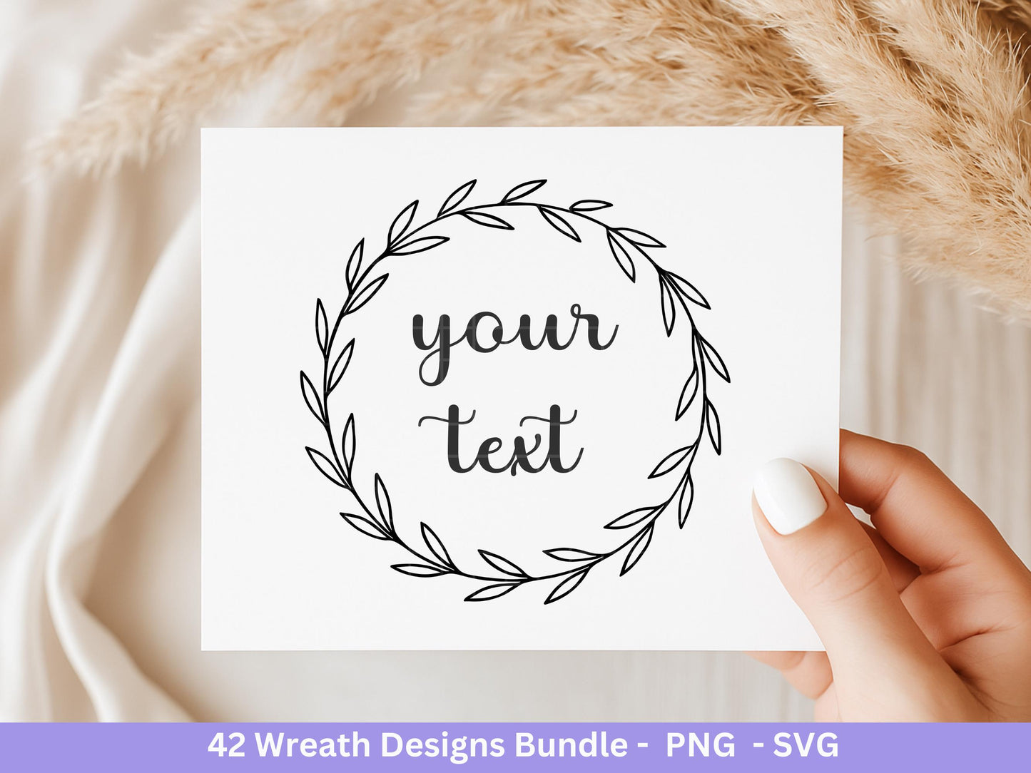 Blumenkranz Plotterdatei Bundle – 42 Kränze SVG PNG | Lorbeerkranz Monogramm Rahmen | Hochzeit Boho Deko | Cricut | Laserdatei Holzgravur