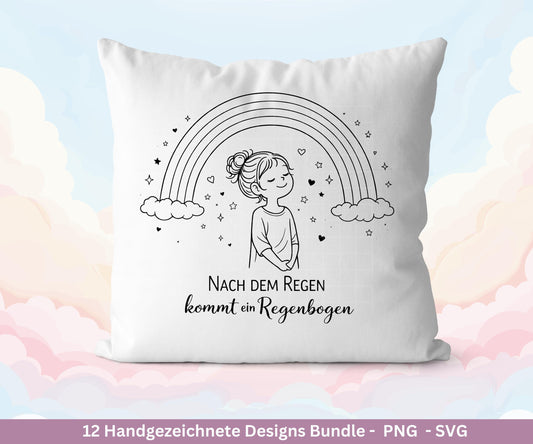 Handgezeichnete Frauen SVG | Sketch Bundle mit Sprüchen | Plotterdatei Laserdatei | Geschenkidee Freundin | Cricut Silhouette Design Datei