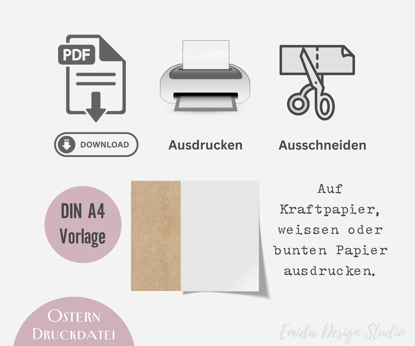 Ostern Schokoladen Banderole Druckvorlage – Ostergruß Printable PDF | Verpackung für Schokolade | Ostertisch Deko | Gastgeschenk Mitbringsel