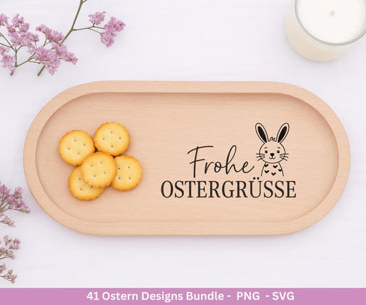 Ostern Plotterdatei Bundle – Frohe Ostern Sprüche SVG PNG | Deutsche Ostergrüße | Osterfest & Eiersuche Motive | Cricut | Laserdatei Ostern