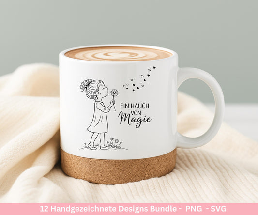 Handgezeichnete Frauen SVG | Sketch Bundle mit Sprüchen | Plotterdatei Laserdatei | Geschenkidee Freundin | Cricut Silhouette Design Datei