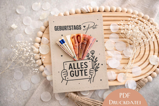 Druckvorlage Geburtstagskarte – lustige Karte mit Spruch | Geburtstagsglückwünsche Deutsch | PDF zum Ausdrucken | Geldgeschenk Geburtstag