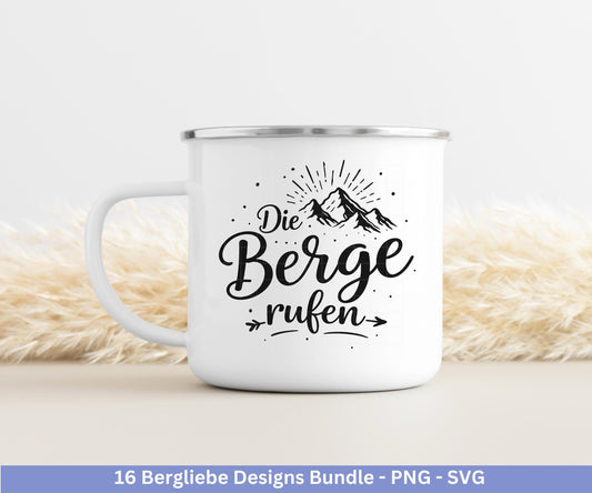 Bergliebe Plotterdatei Bundle – Wandern & Berge SVG | Wanderlust Sprüche | Camping und Natur Motive | Cricut Silhouette | Laserdatei Urlaub