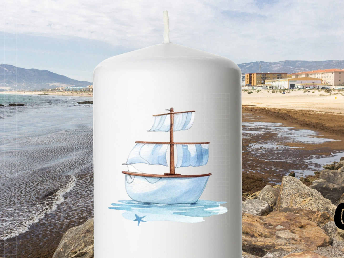 Maritime Kerzen PDF Vorlage - Kerzen Tattoo Vorlage Stumpenkerze - Kerzen selbst gestalten - Kerzensticker Ahoi - Heimathafen Moin Kerzen - EmidaDesign