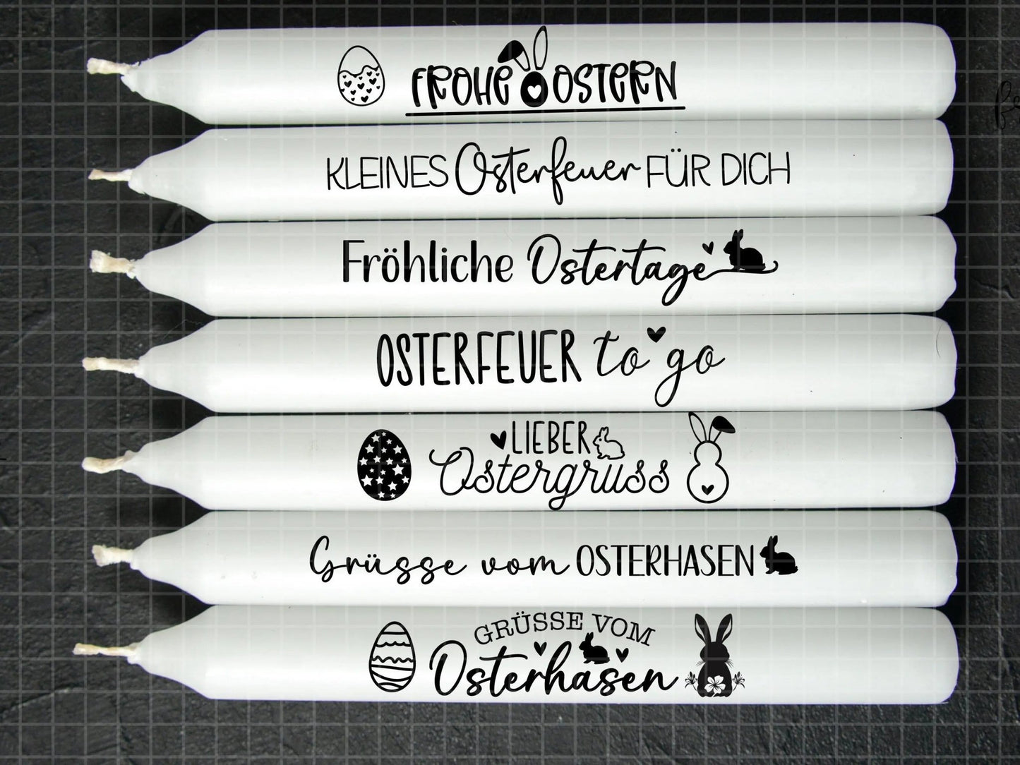 Ostern Kerzen PDF Vorlage - Kerzentattoo Kerzensticker - Frohe Ostern - Osterkerzen Geschenk - Kerzen gestalten Ostern - Geschenk DIY - EmidaDesign