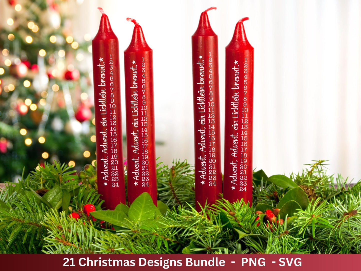 Plotterdatei Advent - Weihnachten svg - Adentszahlen Plotterdatei - Laserdatei Weihnachten - Adventskerzen - Schriftzüge Weihnachten deutsch - EmidaDesign