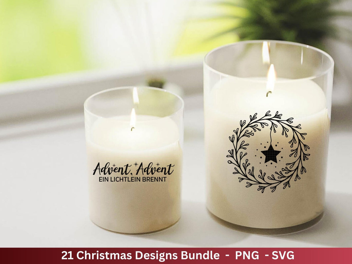 Plotterdatei Advent - Weihnachten svg - Adentszahlen Plotterdatei - Laserdatei Weihnachten - Adventskerzen - Schriftzüge Weihnachten deutsch - EmidaDesign