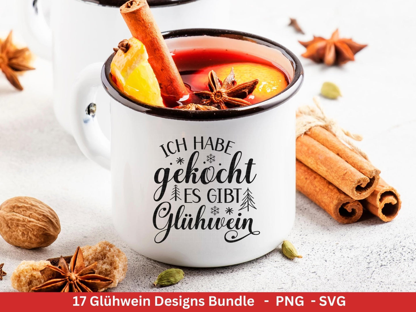 Plotterdatei Glühwein - Glühwein Tassen Sprüche - Glühwein Schriftzüge - Plotterdatei Weihnachten - Laserdatei Glühwein - Cricut Silhouette - EmidaDesign