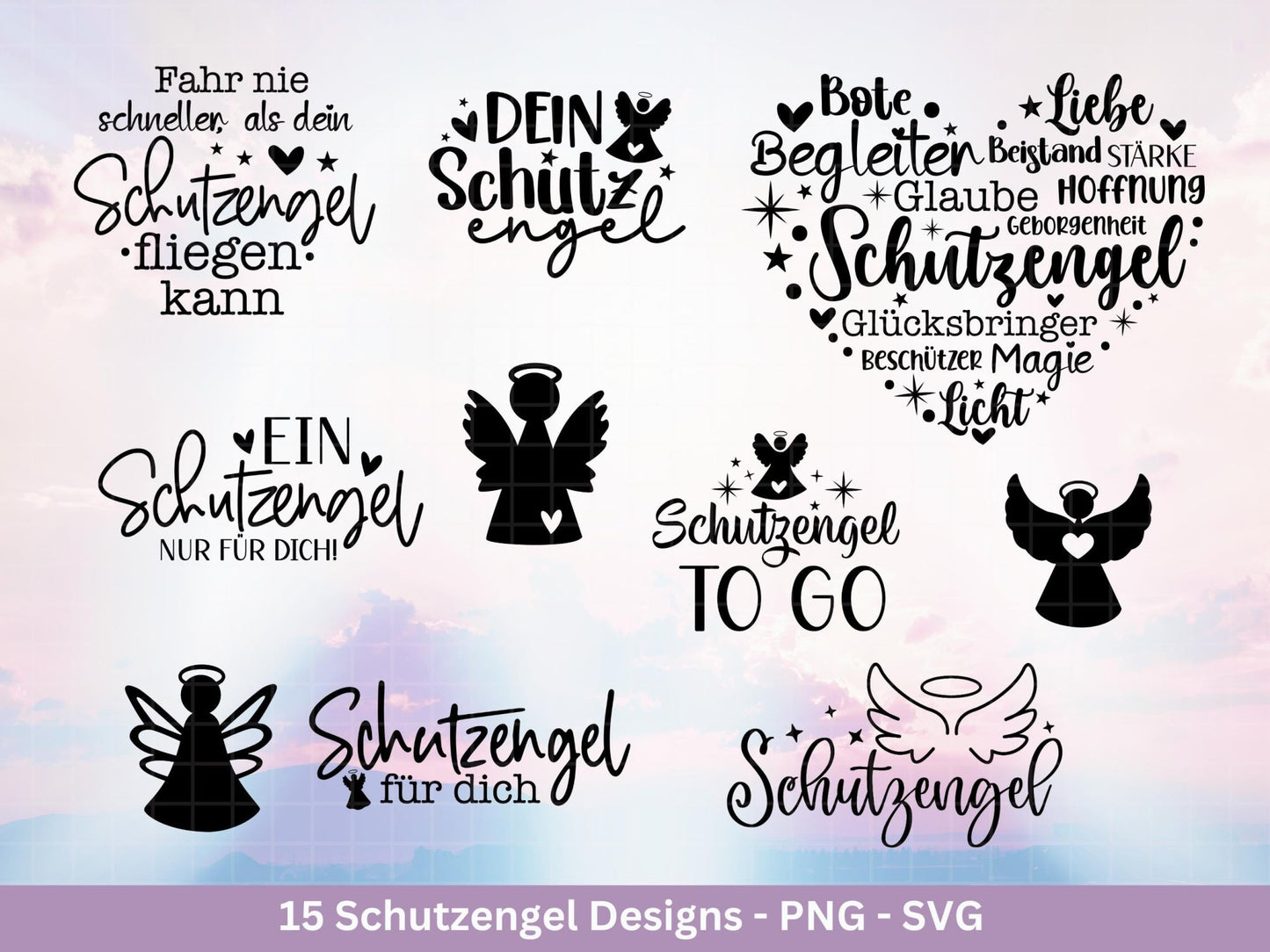 Plotterdatei Schutzengel - Engel svg - Deutsche Sprüche - Laserdatei Schutzengel - Schlüsselanhänger Sprüche - Schutzengel svg - Cricut svg - EmidaDesign