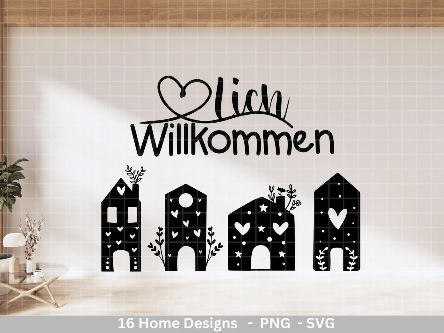 Plotterdatei Weihnachten Häuser svg - Zuhause Schriftzug Sprüche svg - Home Plotterdatei - Cricut Silhouette Studio Plotterdatei - EmidaDesign