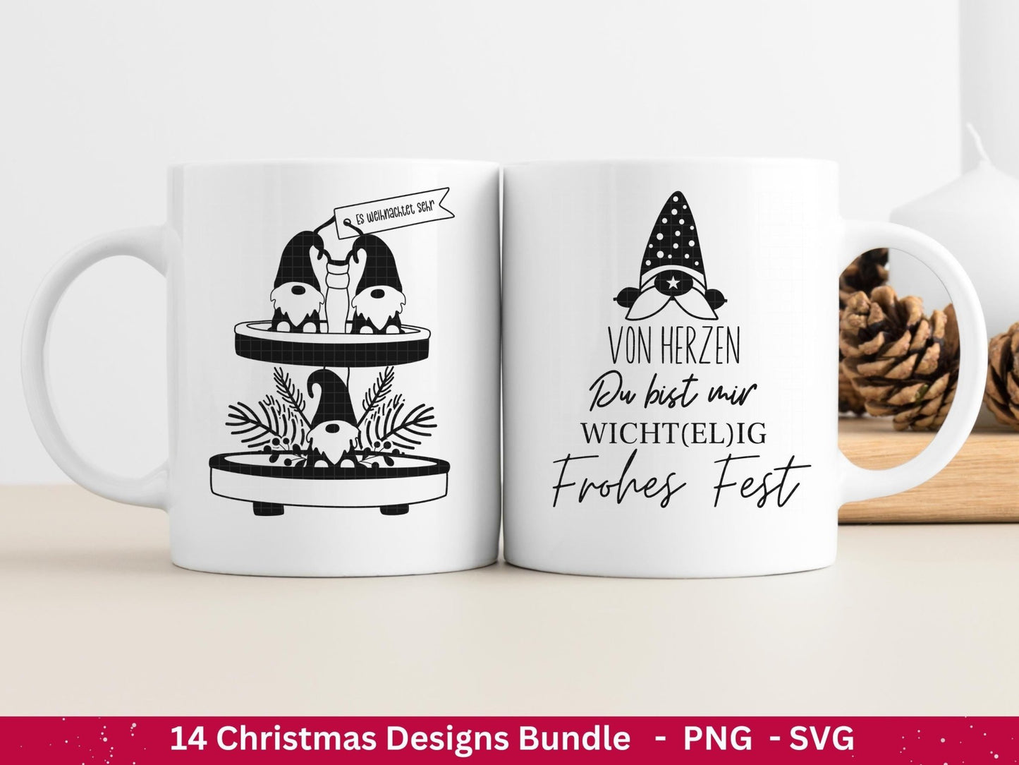 Plotterdatei Weihnachten - Schriftzüge Weihnachten deutsch - Weihnachtshäuser - Plotterdatei Home - Weihnachtswichtel svg - Weihnachten Svg - EmidaDesign