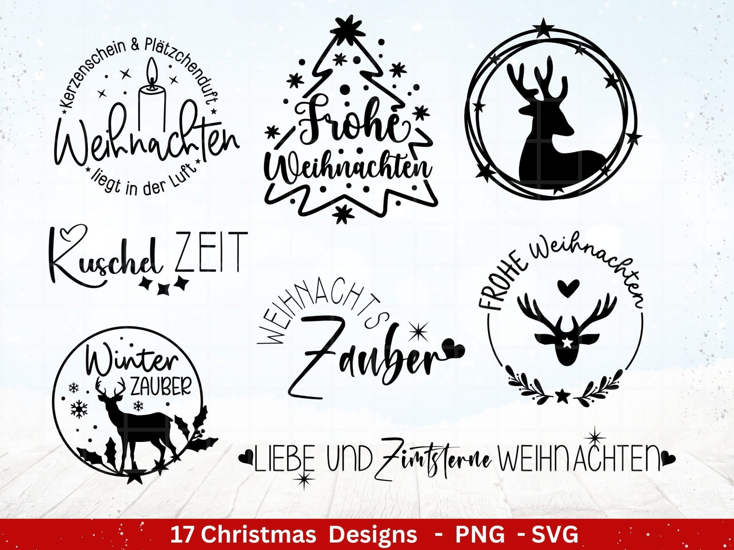 Plotterdatei Weihnachten - Weihnachten Schriftzüge - Frohe Weihnachten svg - Winterzauber svg - Cricut Silhouette - Laserdatei Weihnachten - EmidaDesign