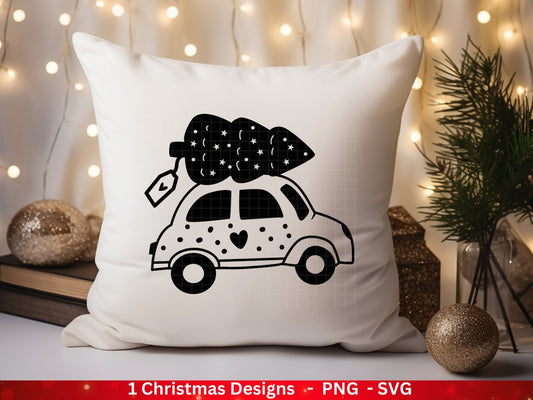 Weihnachten Plotterdatei Svg Png - Plotterdatei Weihnachten Auto - Schriftzüge Weihnachten deutsch - Silhouette Cricut Download - Tannebaum - EmidaDesign