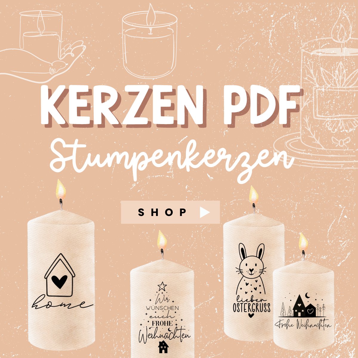 Stumpenkerzen PDF Vorlagen