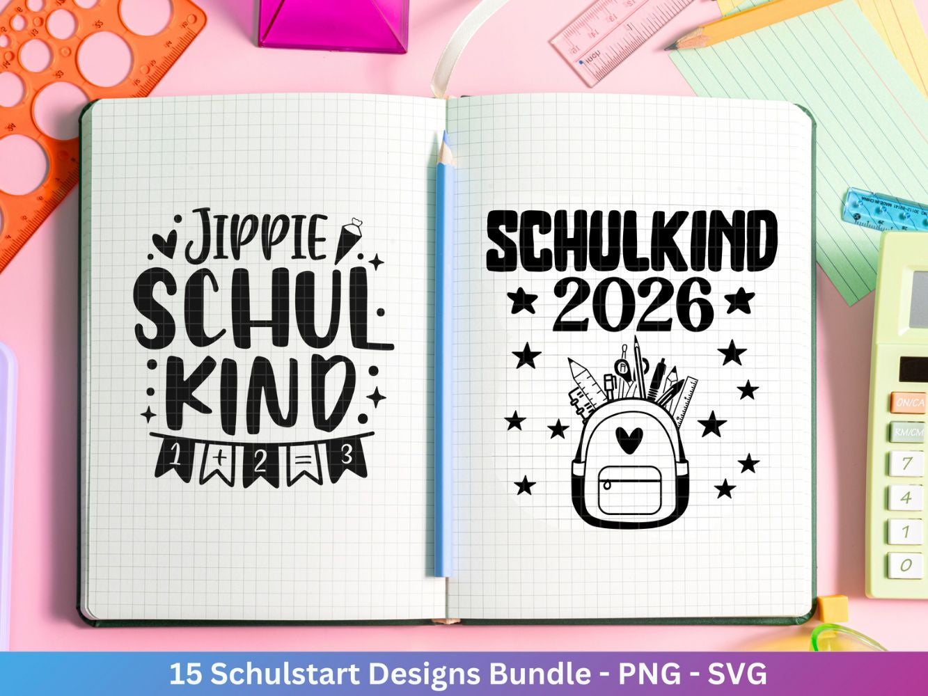 Deutsche Plotterdatei Einschulung svg png - Schulstart svg -  Schulanfang Sprüche - Cricut Silhouette - Einschulung Geschenk Schulanfang png