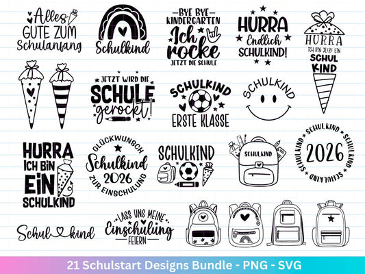 Deutsche Plotterdatei Einschulung svg png - Schulstart svg -  Schulanfang Sprüche - Cricut Silhouette - Einschulung Geschenk Schulanfang png