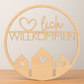 Laserdatei Türkranz Herzlich Willkommen -  Türschild SVG - Türring Schnittdatei - Plotterdatei Herzlich Willkommen - Laser Cut Haus