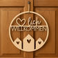 Laserdatei Türkranz Herzlich Willkommen -  Türschild SVG - Türring Schnittdatei - Plotterdatei Herzlich Willkommen - Laser Cut Haus