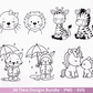 Line Art Tiere SVG Bundle – Handgezeichnete Wald und Safari Tiere, Kawaii Kinder Clipart, Plotterdatei & Lasergravur Geschenkidee Cricut