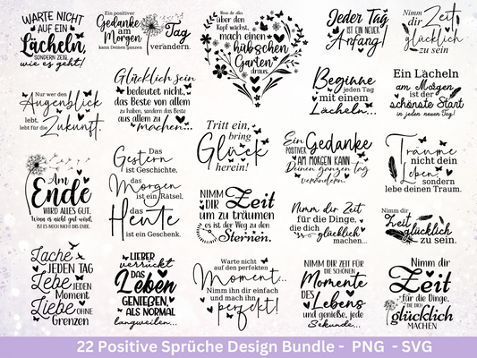 Deutsche Sprüche Plotterdatei - Positive Sprüche Svg - Lieblingsmensch Svg - Inspirierende Zitate - Positive Sprüche Svg - Pusteblumen Svg