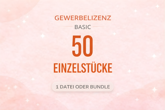 Gewerbelizenz BASIC – bis zu 50 Endprodukte ( 1 Datei ODER 1 gesamtes Bundle )
