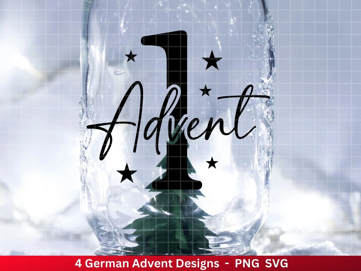 Advent Plotterdatei Svg Png - Plotterdatei 1-4 Adventszahlen Svg -Weihnachten Svg - Silhouette Cricut Download - Weihnachtsgeschenk