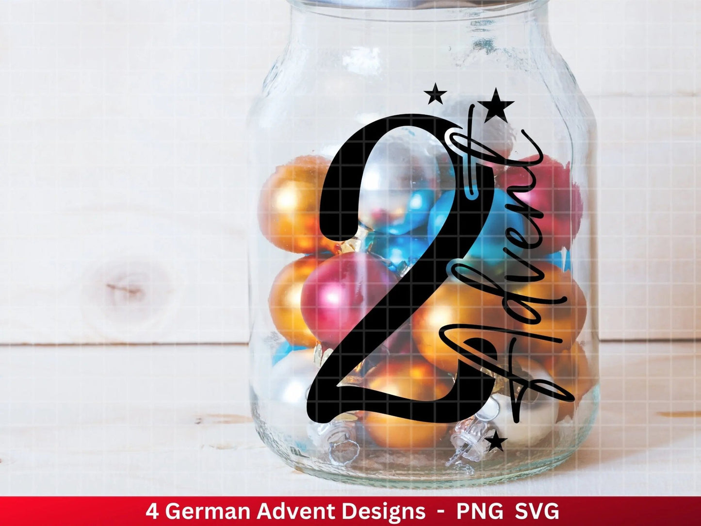 Advent Plotterdatei Svg Png - Plotterdatei 1-4 Adventszahlen Svg -Weihnachten Svg - Silhouette Cricut Download - Weihnachtsgeschenk