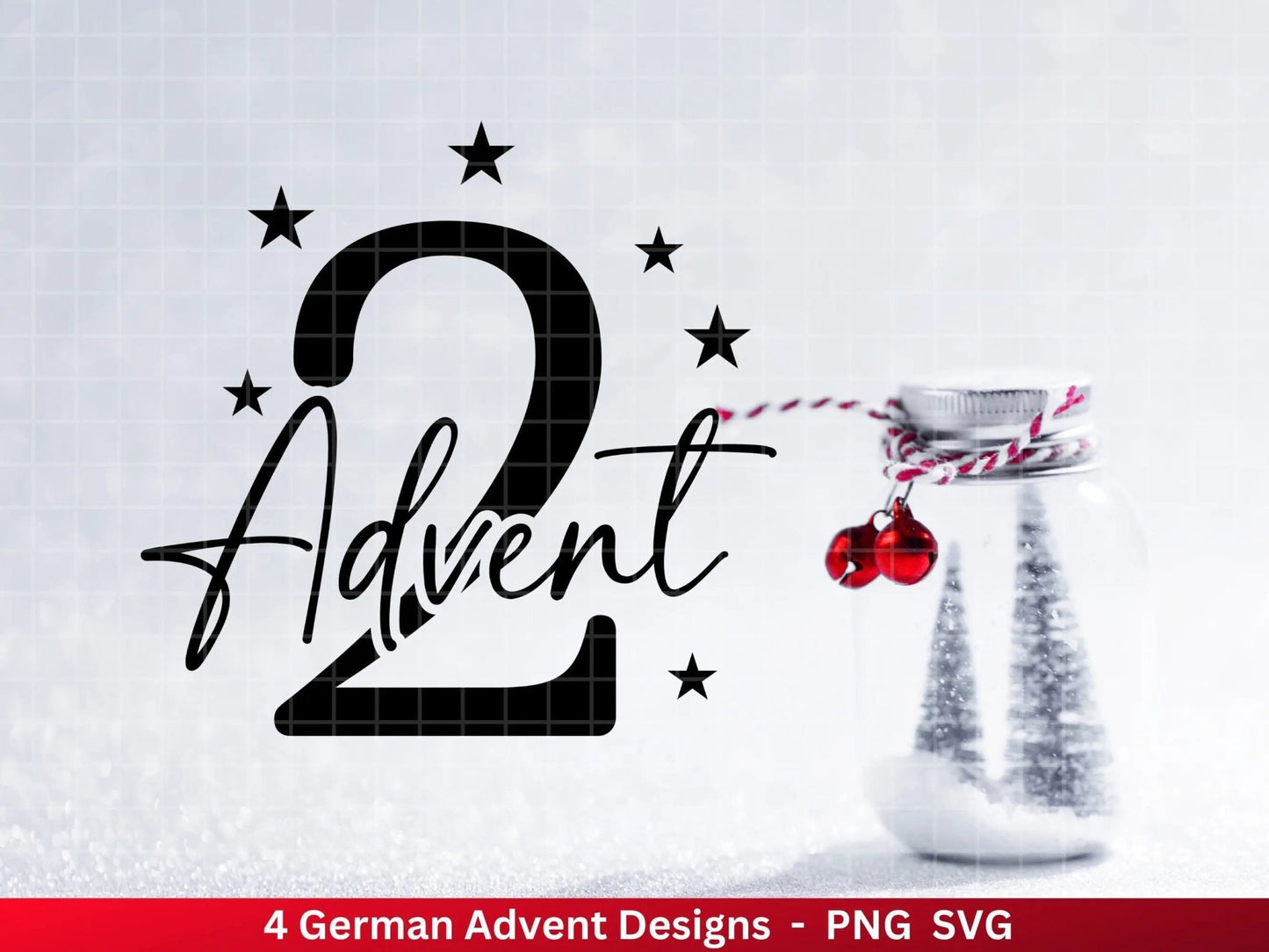 Advent Plotterdatei Svg Png - Plotterdatei 1-4 Adventszahlen Svg -Weihnachten Svg - Silhouette Cricut Download - Weihnachtsgeschenk