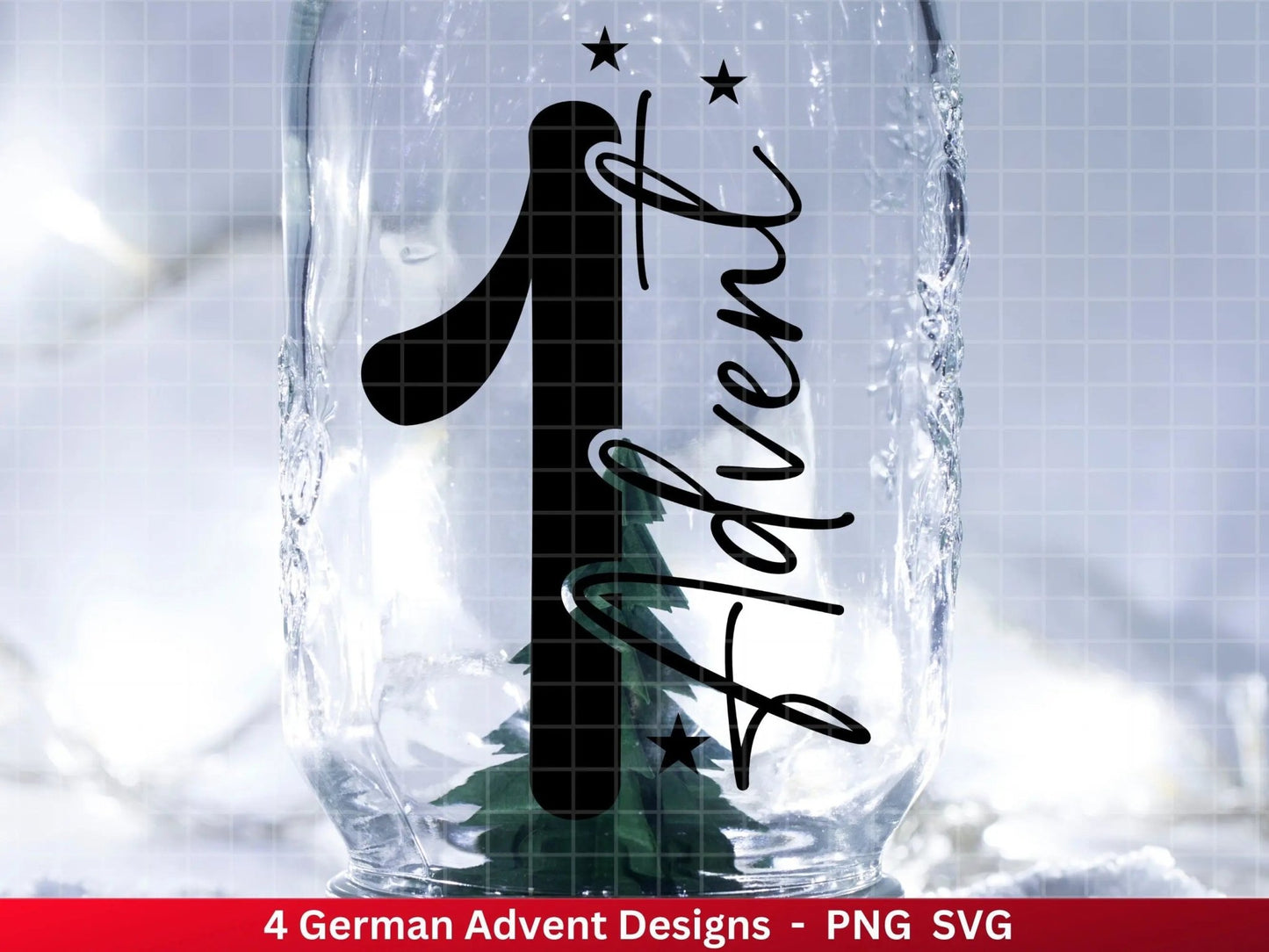 Advent Plotterdatei Svg Png - Plotterdatei 1-4 Adventszahlen Svg -Weihnachten Svg - Silhouette Cricut Download - Weihnachtsgeschenk