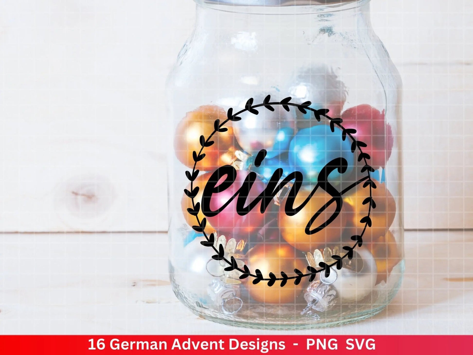 Advent Plotterdatei Svg Png - Plotterdatei 1-4 Adventszahlen Svg -Weihnachten Svg - Silhouette Cricut Download - Weihnachtsgeschenk