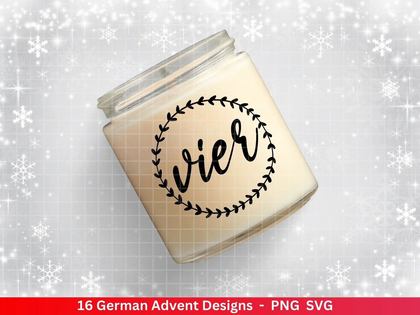 Advent Plotterdatei Svg Png - Plotterdatei 1-4 Adventszahlen Svg -Weihnachten Svg - Silhouette Cricut Download - Weihnachtsgeschenk