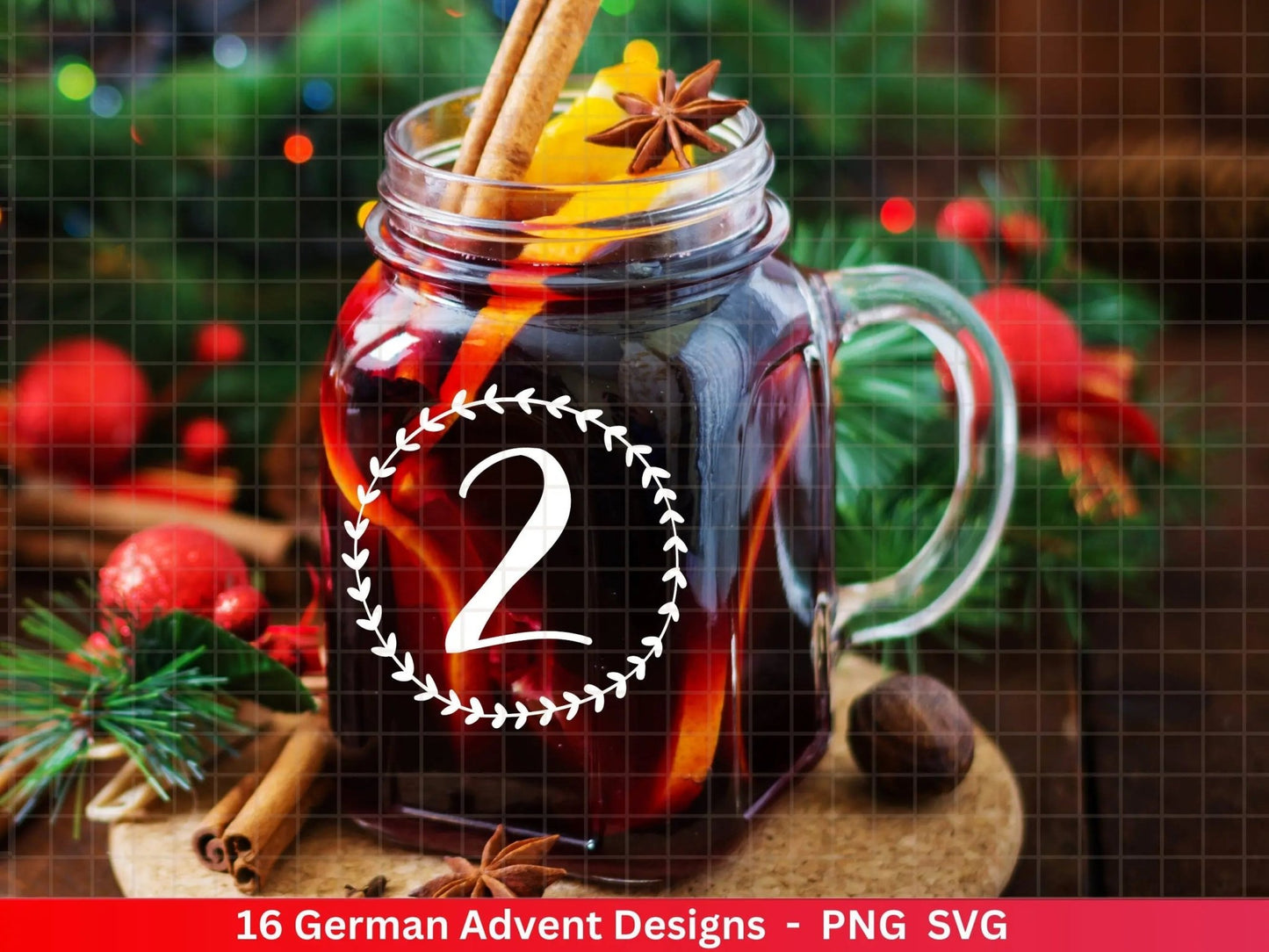 Advent Plotterdatei Svg Png - Plotterdatei 1-4 Adventszahlen Svg -Weihnachten Svg - Silhouette Cricut Download - Weihnachtsgeschenk