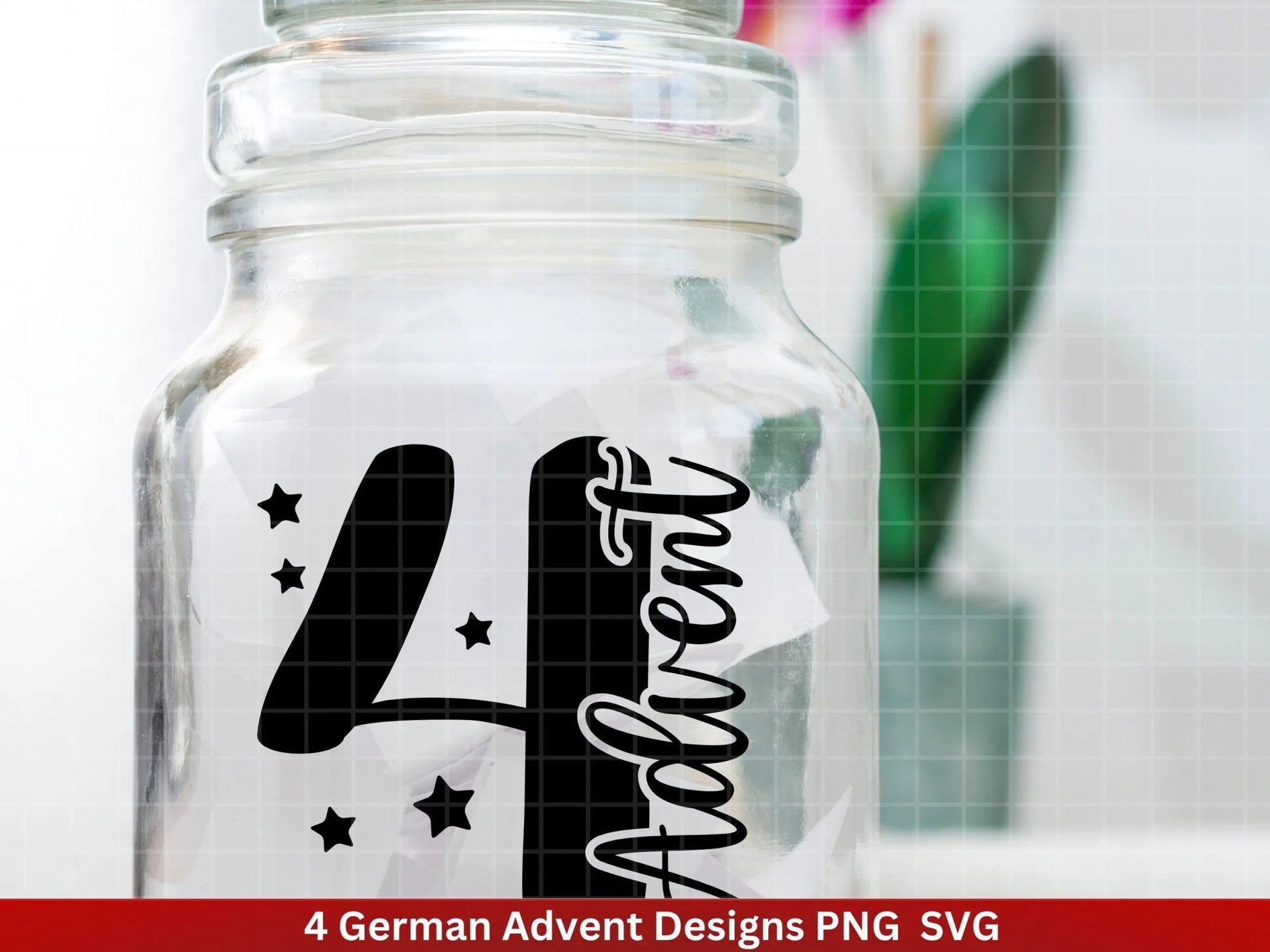 Advent Plotterdatei Svg Png - Plotterdatei 1-4 Adventszahlen Svg -Weihnachten Svg - Silhouette Cricut Download - Weihnachtsgeschenk