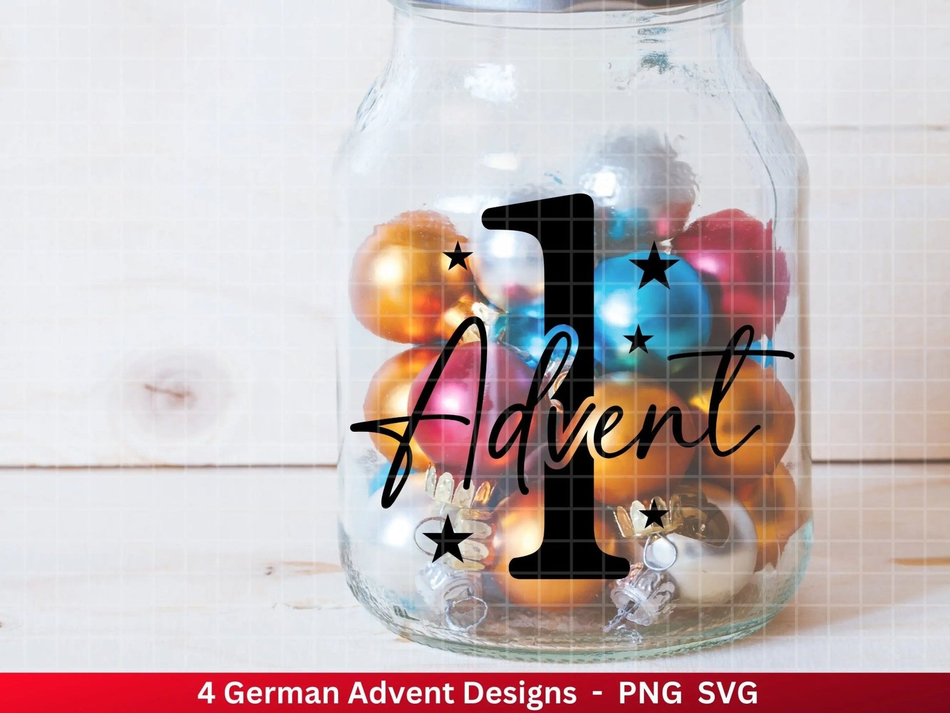 Advent Plotterdatei Svg Png - Plotterdatei 1-4 Adventszahlen Svg -Weihnachten Svg - Silhouette Cricut Download - Weihnachtsgeschenk