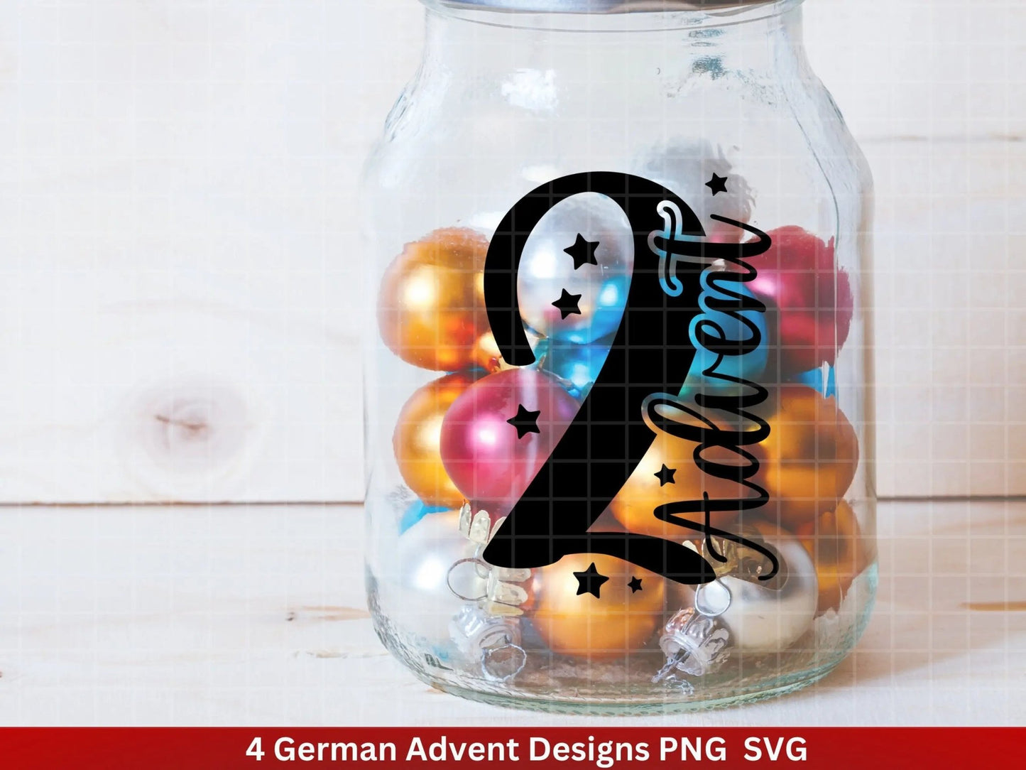 Advent Plotterdatei Svg Png - Plotterdatei 1-4 Adventszahlen Svg -Weihnachten Svg - Silhouette Cricut Download - Weihnachtsgeschenk