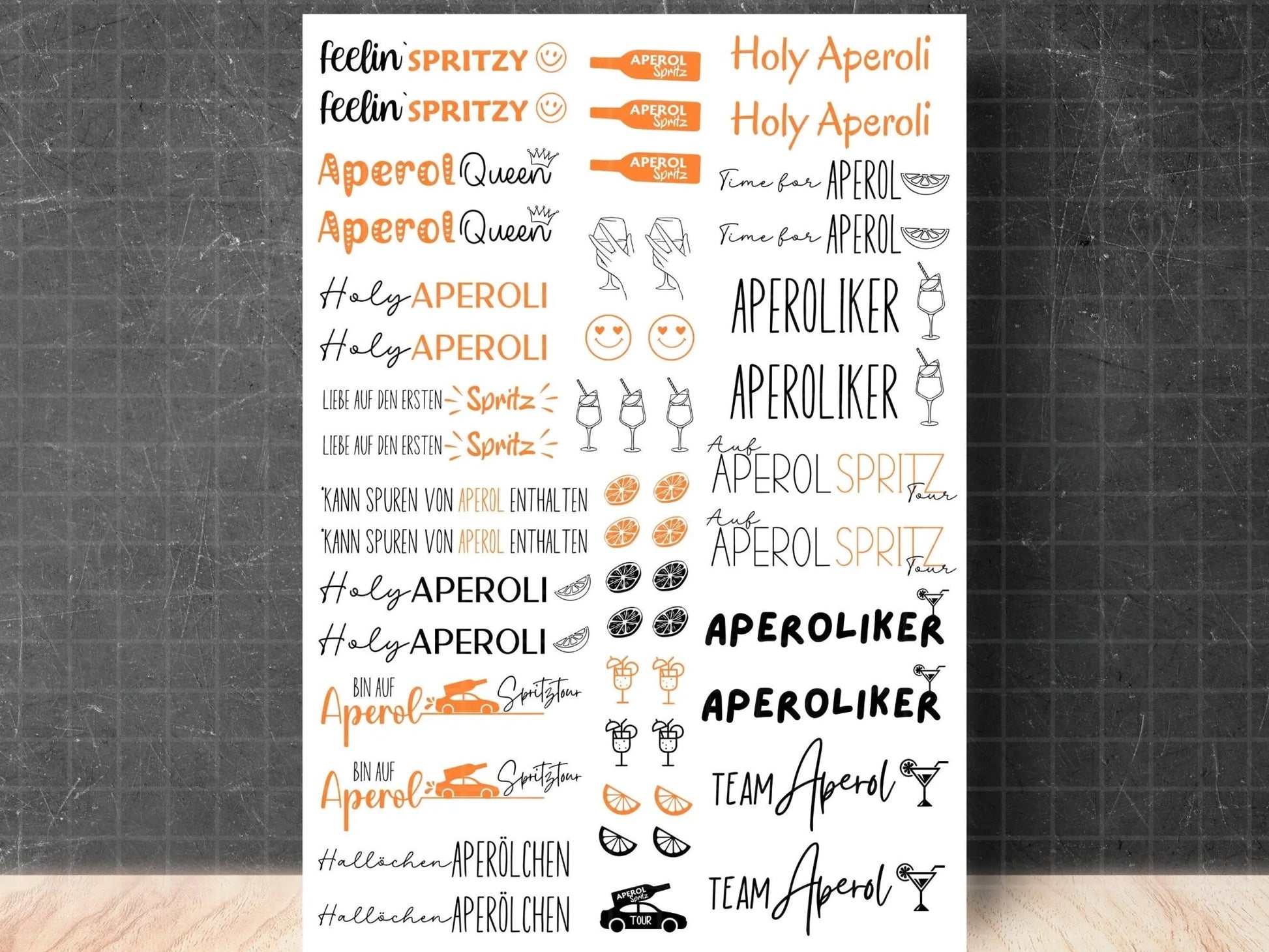 Aperol Kerzen PDF Vorlage - Kerzen Tattoo Vorlage Aperol Spritz - Kerzen selbst gestalten - Kerzensticker Holy Aperoli - Kerzen Deko