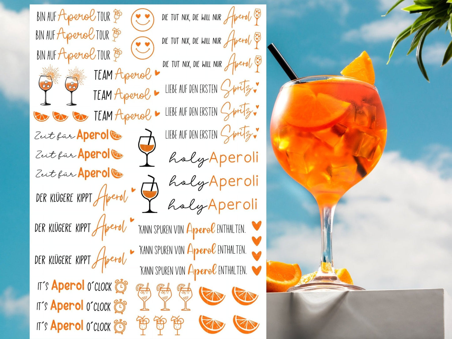 Aperol Kerzen PDF Vorlage - Kerzen Tattoo Vorlage Aperol Spritz - Kerzen selbst gestalten - Kerzensticker Holy Aperoli - Kerzen Deko - EmidaDesign