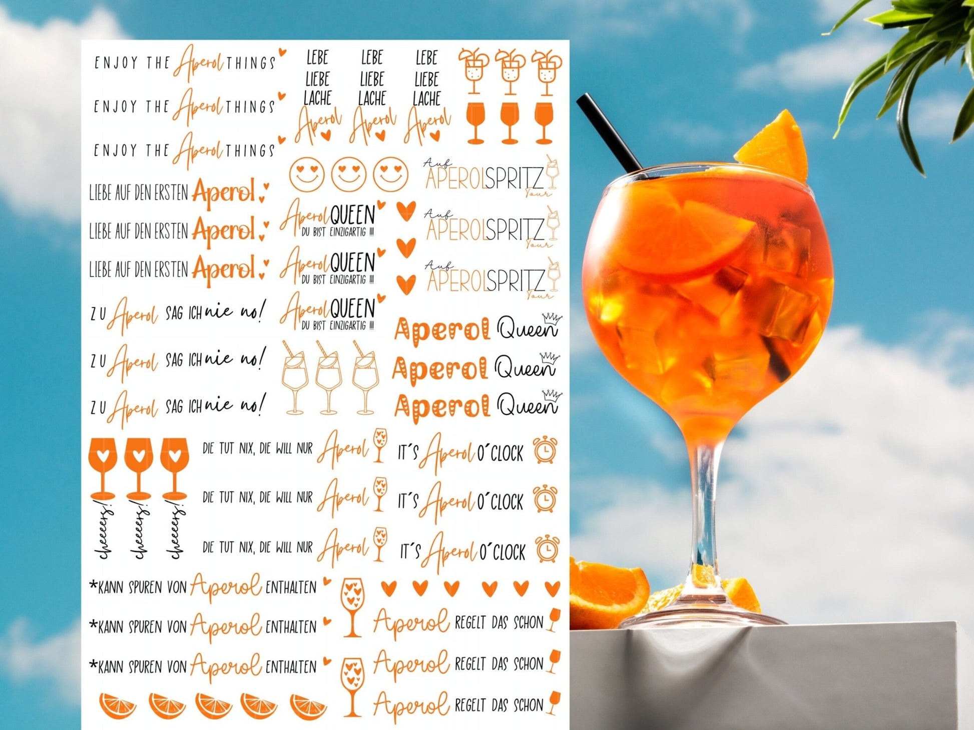 Aperol Kerzen PDF Vorlage - Kerzen Tattoo Vorlage Aperol Spritz - Kerzen selbst gestalten - Kerzensticker Holy Aperoli - Kerzen Deko - EmidaDesign