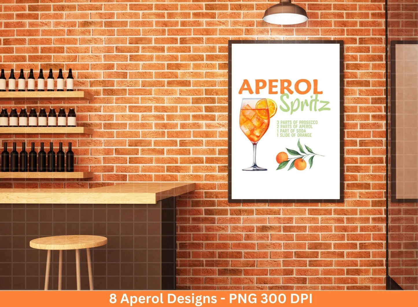 Aperol Spritz Bundle - Aperol Shirt Design png - Aperol Bar Art- Aperol Wall Decor png - Aperol Spritz Watercolor Cocktail - Aperol Poster