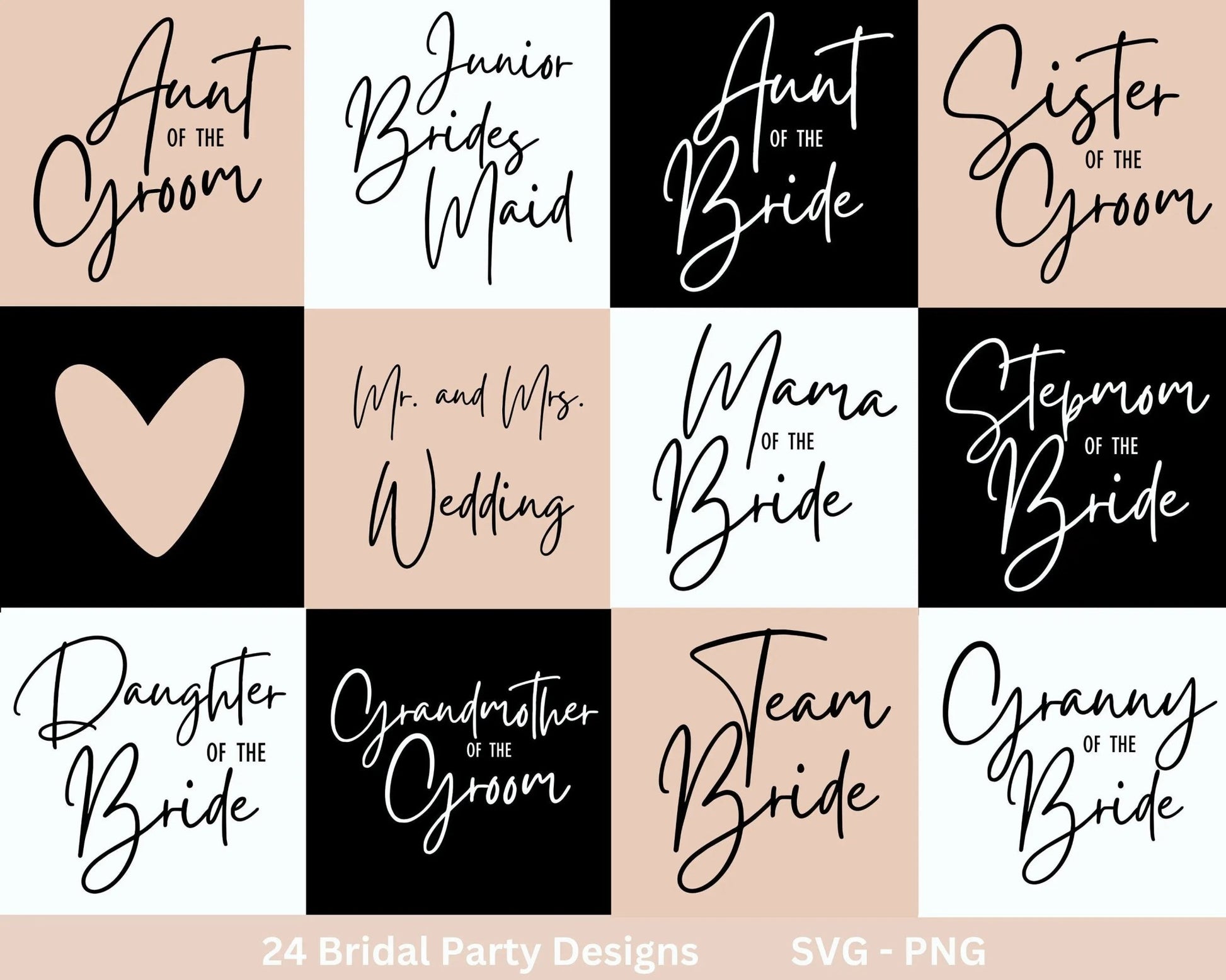 Bride SVG Bundle - Hochzeit Party - Brautjungfer - JGA - Verlobungsfeier- Cricut Silhouette Studio Plotterdatei SVG - Bride Shirts Digital