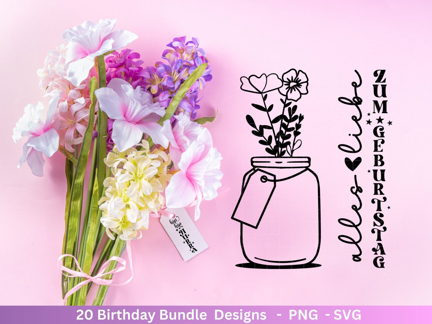 Deutsche Geburtstag Plotterdatei Bundle svg - Geburtstagssprüche deutsch - Geburtstag Cricut Silhouette - Geburtstag Schriftzüge - Geschenk - EmidaDesign