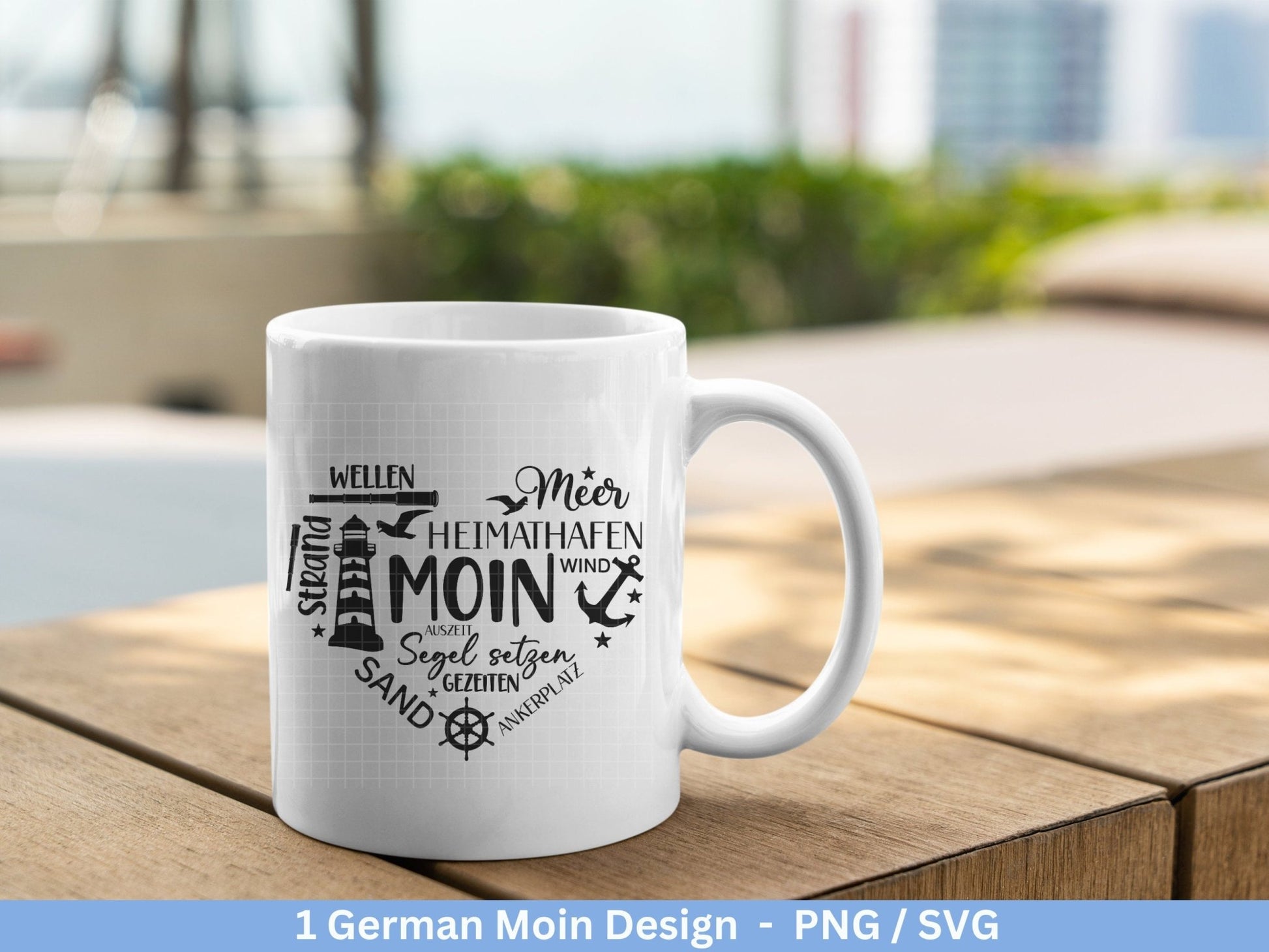 Deutsche Moin Plotterdatei - Maritim svg - Nautical Clipart - Herz svg - Möwen svg - Wilkommen im Norden svg - Cricut Schneidedatei Design