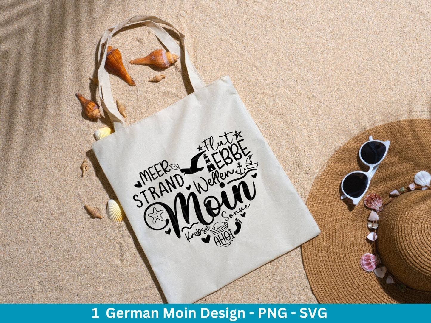 Deutsche Moin Plotterdatei - Maritim svg - Nautical Clipart - Herz svg - Möwen svg - Wilkommen im Norden svg - Cricut Schneidedatei Design - EmidaDesign