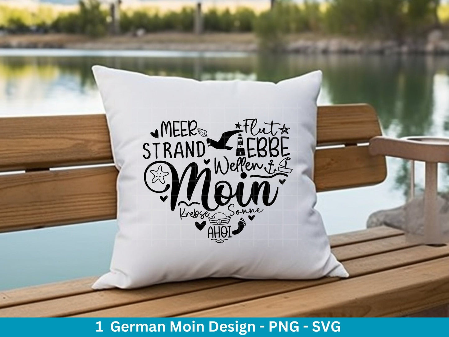 Deutsche Moin Plotterdatei - Maritim svg - Nautical Clipart - Herz svg - Möwen svg - Wilkommen im Norden svg - Cricut Schneidedatei Design - EmidaDesign